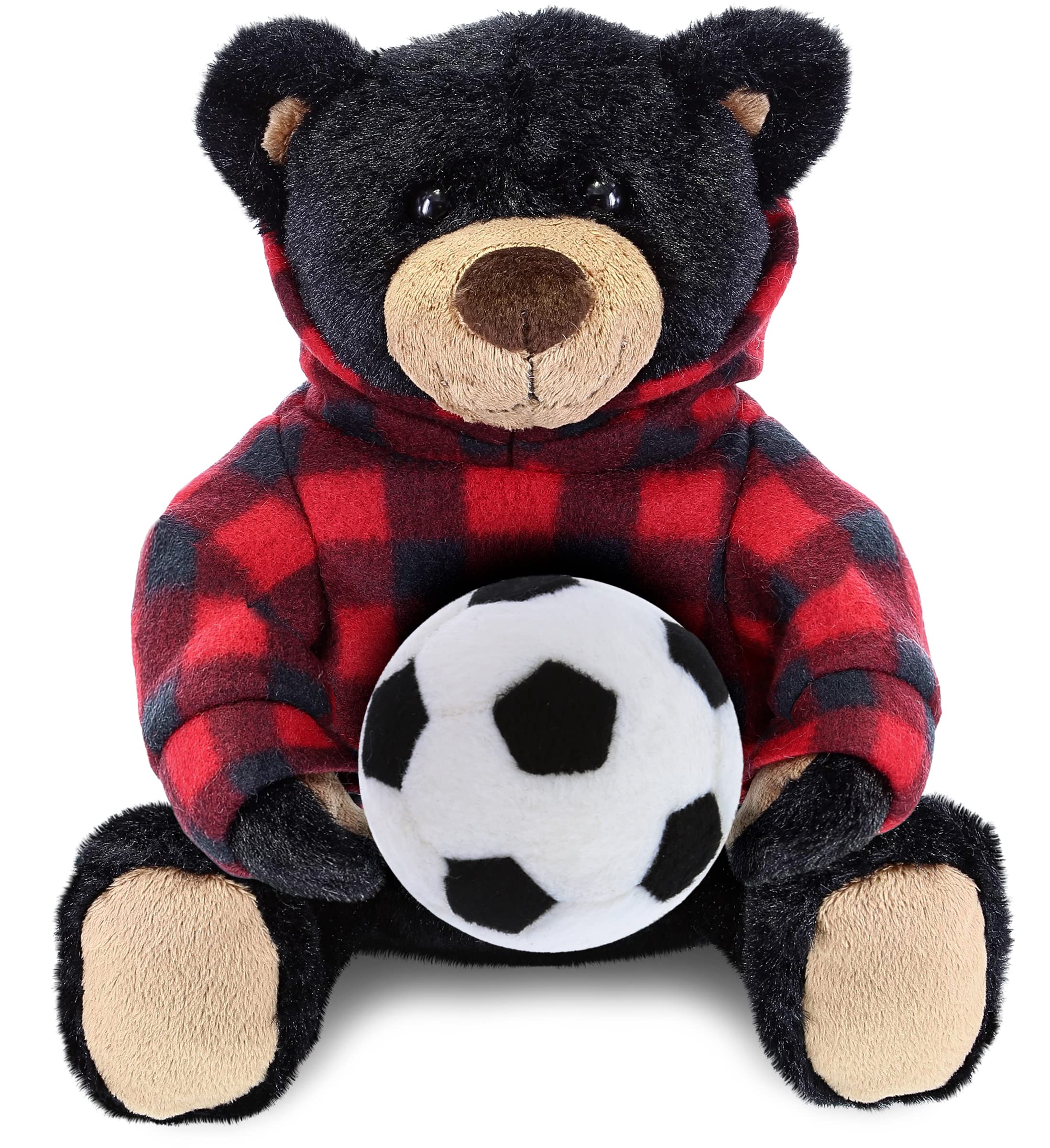 Amazon.com: DolliBu Black Bear Stuffed Animal with Soccer Ball